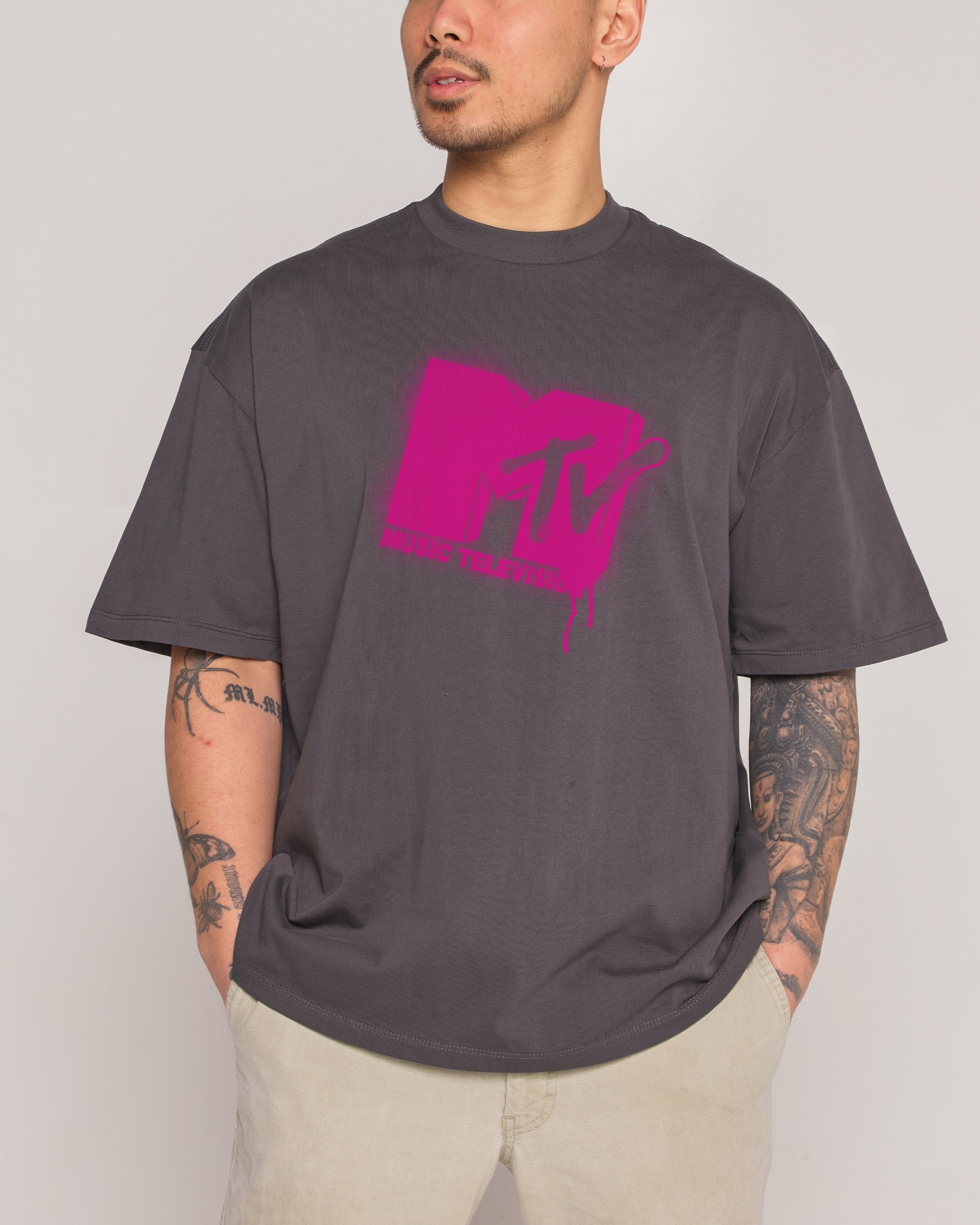 Graffiti MTV Logo Oversized Tee