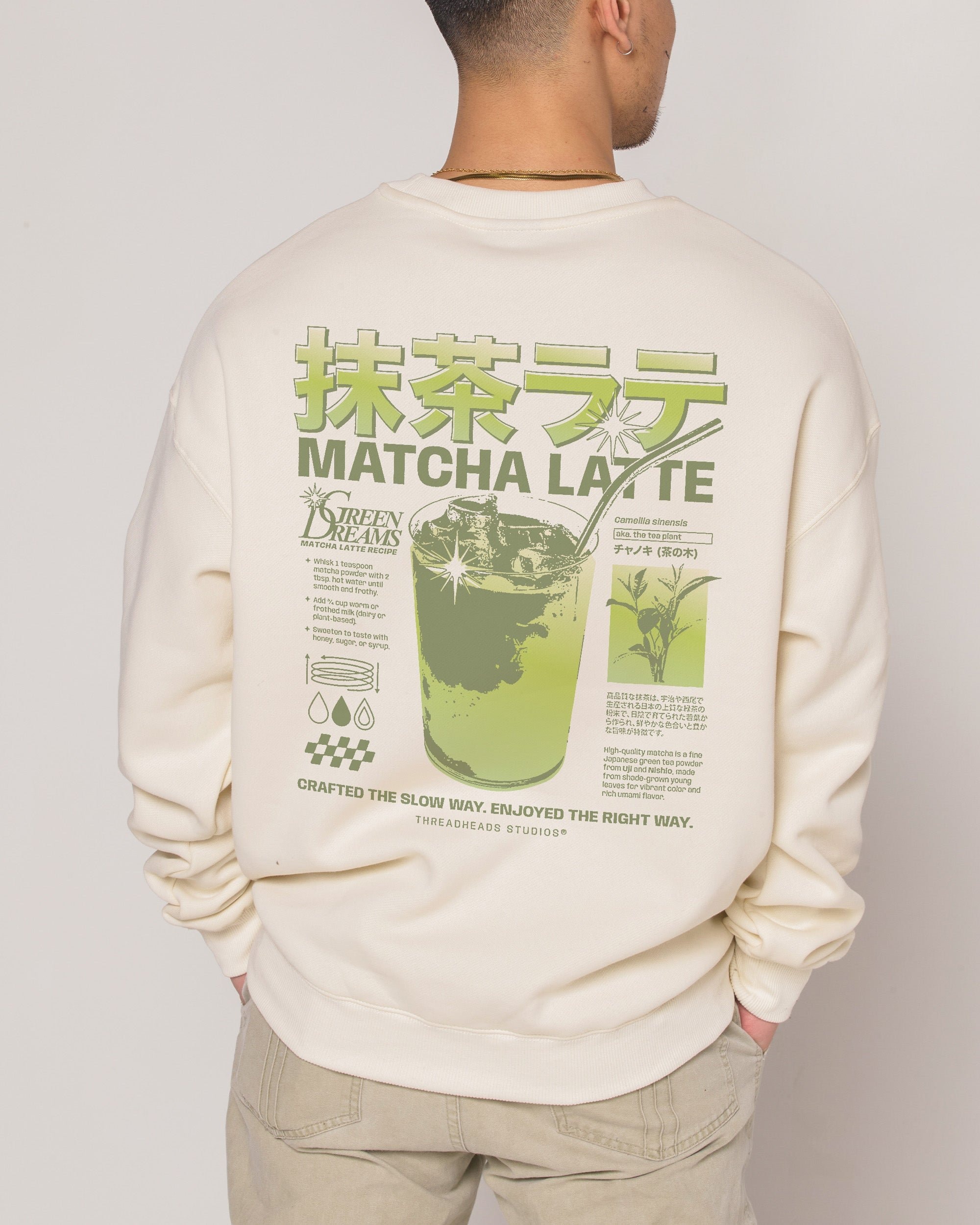 Matcha Latte Unisex Sweatshirt - Premium 340gsm Cotton Poly Blend Graphic Print