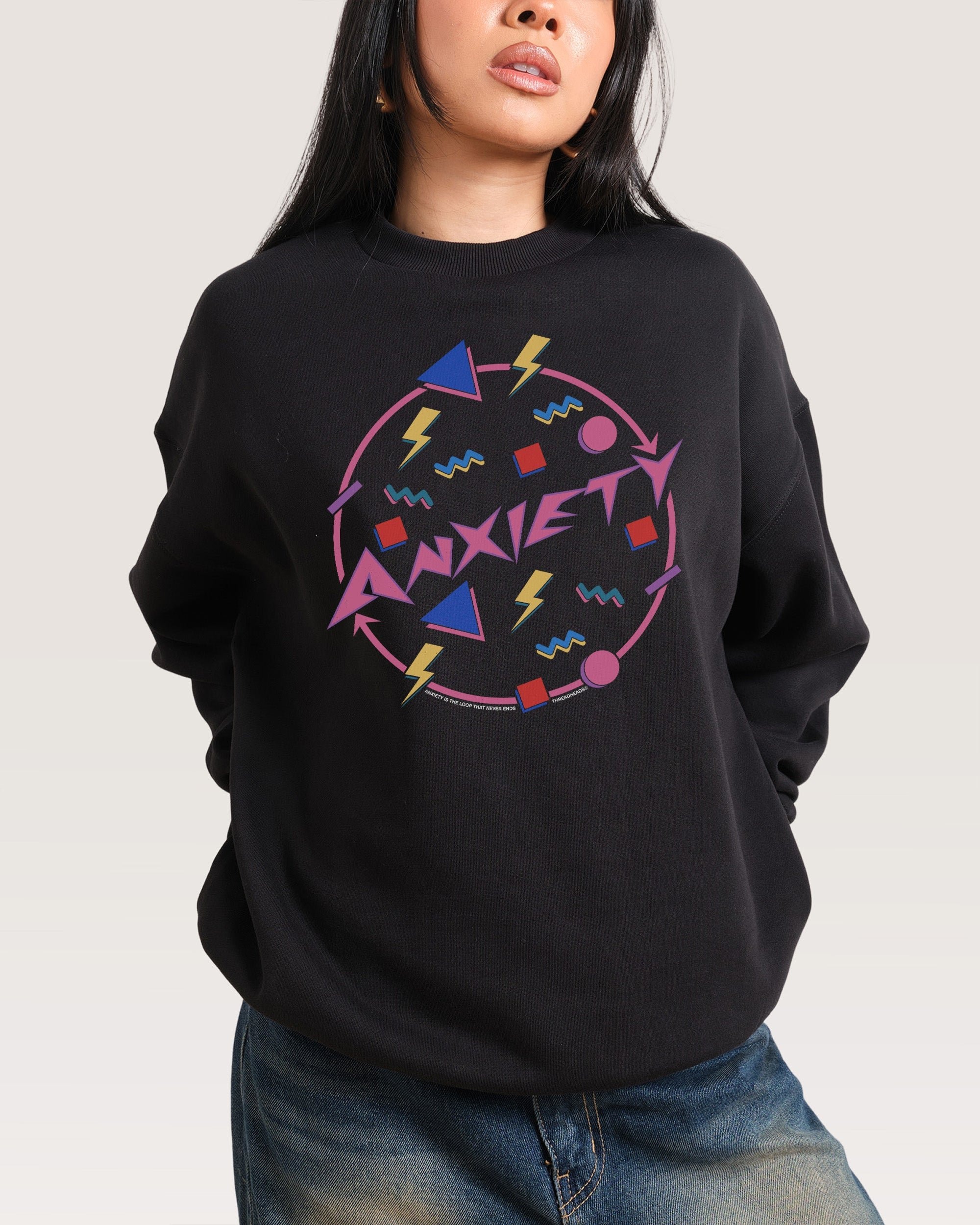 Anxiety Graphic Unisex Sweatshirt - Premium 340gsm Cotton Poly Blend